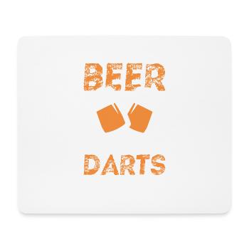bier und dart - Mousepad (Querformat) - Weiß - Vorne