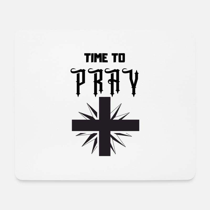 Time to Pray - Mousepad (Querformat) - Weiß