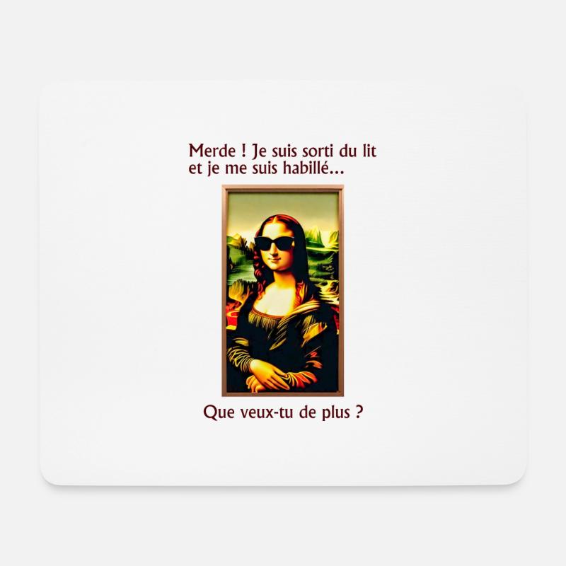 Mona Lisa - Mousepad (Querformat) - Weiß