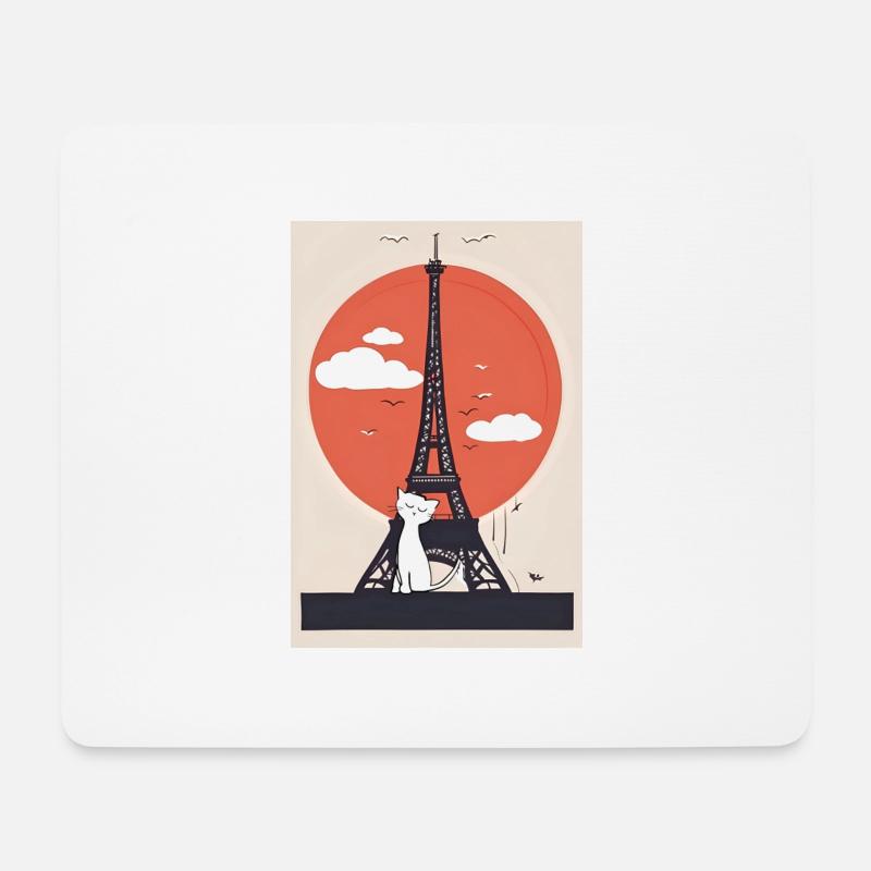 Katzen-Porträt - Mousepad (Querformat) - Weiß