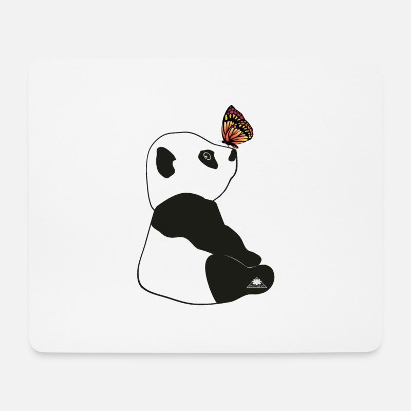Panda-Schmetterling - Mousepad (Querformat) - Weiß