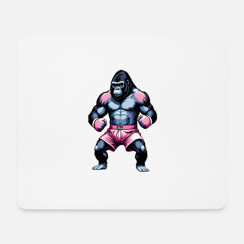 Boxing Gorilla Boxer - Mouse Pad (horizontal) - white