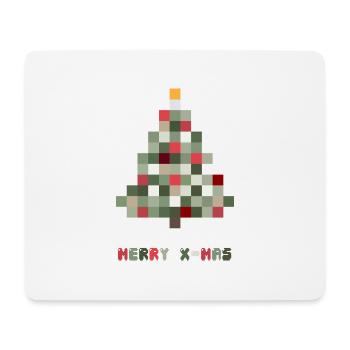 Joyeux Noël 8 bits rétro sapin de Noël - Tapis de souris (format paysage) - blanc - Devant