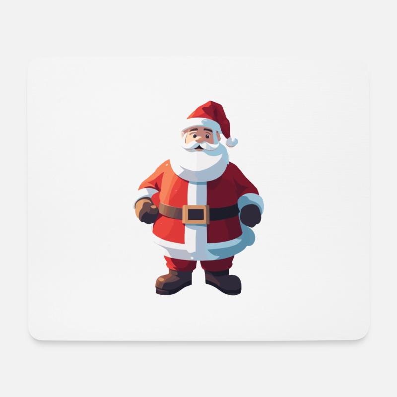 Weihnachtsmann Low Poly Weihnachten - Mousepad (Querformat) - Weiß