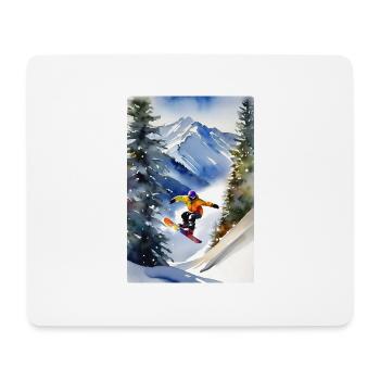 Snowboarder I - Tapis de souris (format paysage) - blanc - Devant