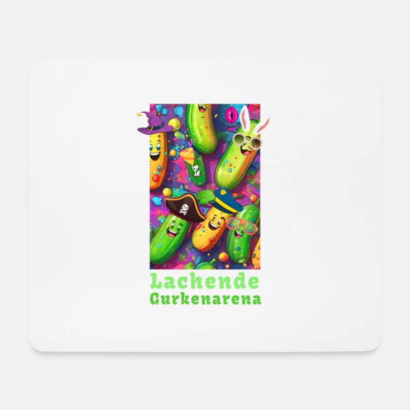 Lachende Gurken, Gurken, karneval, alaaf - Mousepad (Querformat) - Weiß