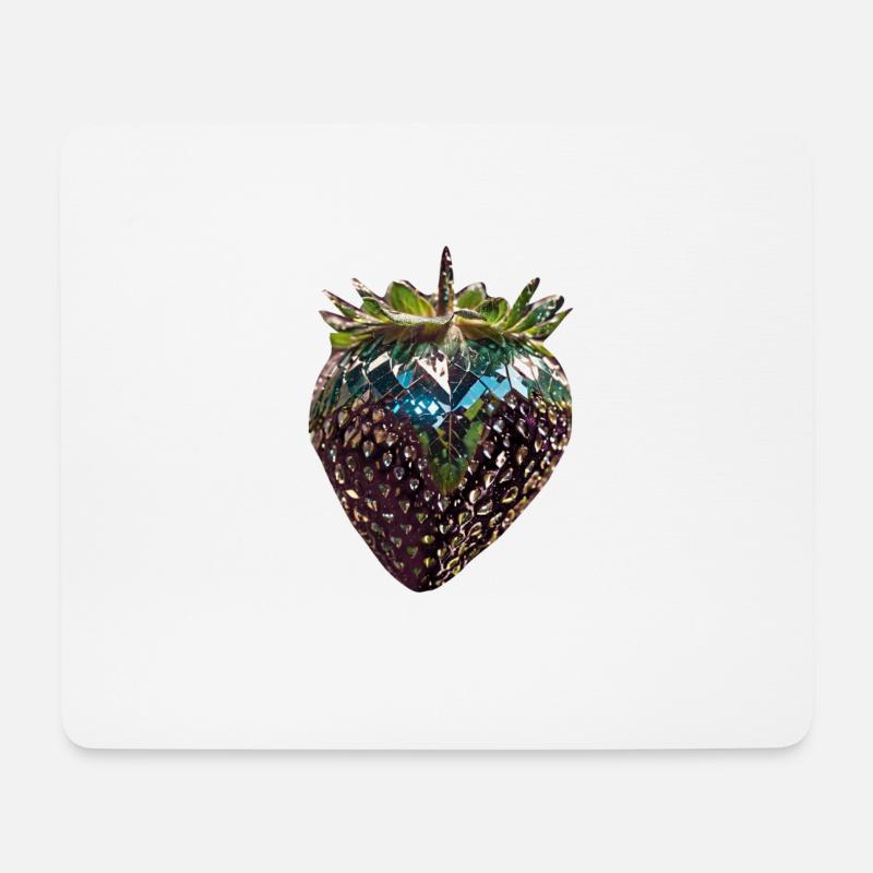metallic strawberry,sequins,black strawberry - Mouse Pad (horizontal) - white