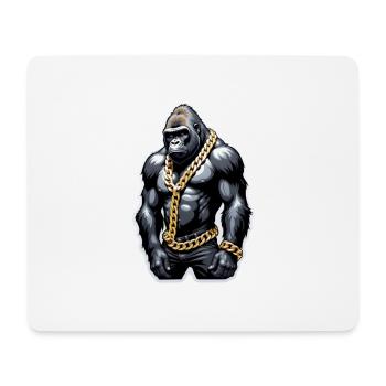 Gorilla with Gold Chain - Mouse Pad (horizontal) - white - Front