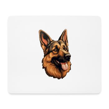 Schäferhundkopf deutsch - Mousepad (Querformat) - Weiß - Vorne