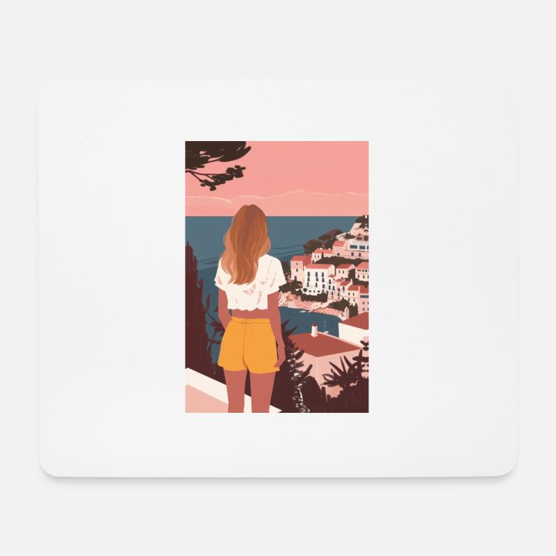 Urlaub am Meer | AI - Mousepad (Querformat) - Weiß