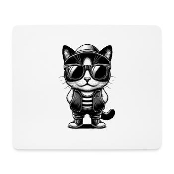 Süße katze mit Sonnenbrille - Mousepad (Querformat) - Weiß - Vorne