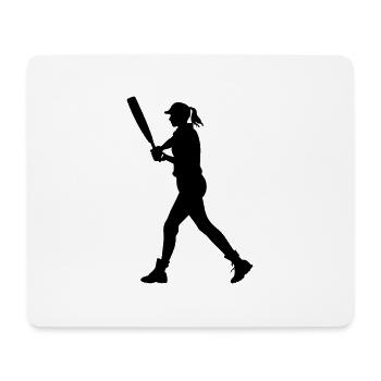 Cricket Woman Silhouette - Mouse Pad (horizontal) - white - Front