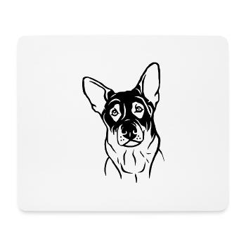 Chien de berger - Tapis de souris (format paysage) - blanc - Devant