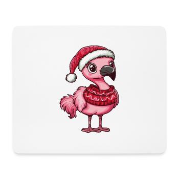 Noël flamant rose - Tapis de souris (format paysage) - blanc - Devant
