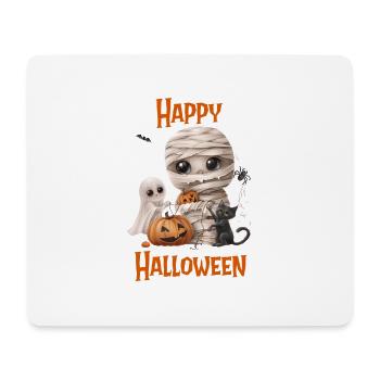 Halloween – Happy Halloween cute cat as mummy - Mouse Pad (horizontal) - white - Front