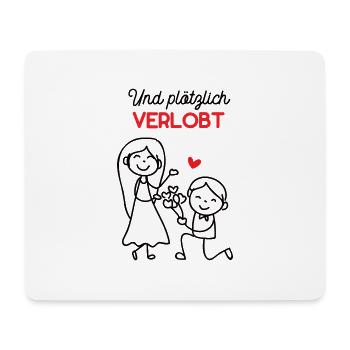 Antrag Zur Verlobung Und Plötzlich Verlobt Heirat - Mousepad (Querformat) - Weiß - Vorne