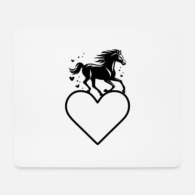 Pferde Rahmen - Mousepad (Querformat) - Weiß