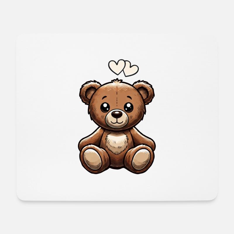teddybär love - Mousepad (Querformat) - Weiß