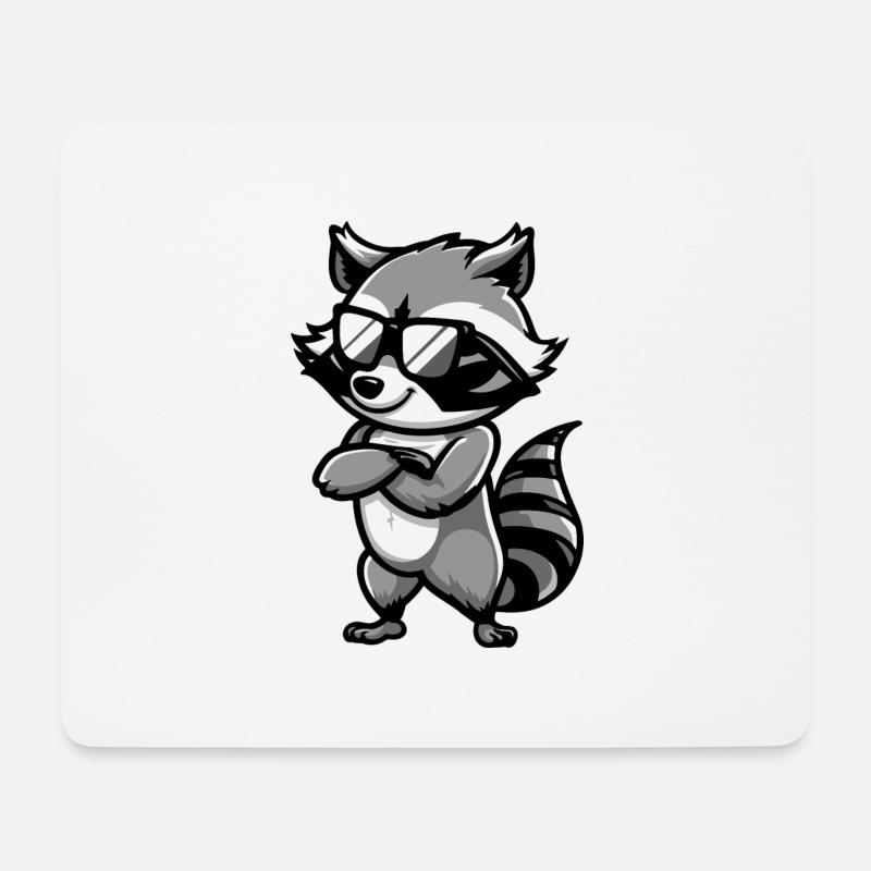Waschbär Tier - Mousepad (Querformat) - Weiß