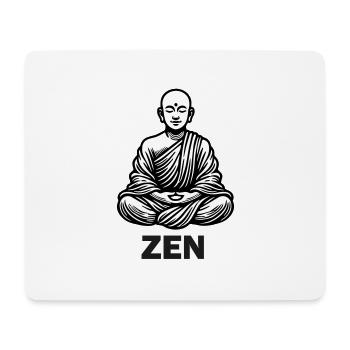 Moine assis en méditation - ZEN Design - Tapis de souris (format paysage) - blanc - Devant