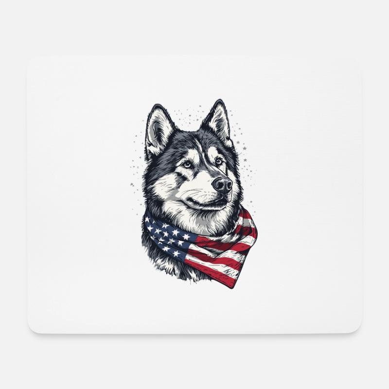 Alaskan Malamute - Mousepad (Querformat) - Weiß
