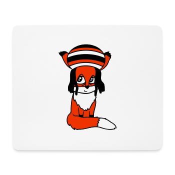 Fuchs Raggae Jamaika Hut Rasta Locken Chill Mütze - Mousepad (Querformat) - Weiß - Vorne
