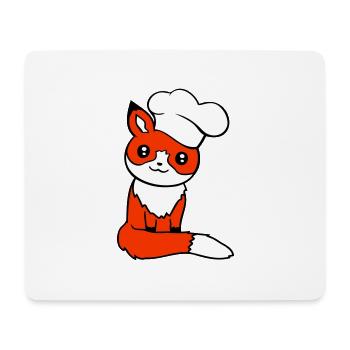Fox Chapeau de chef Chef Cuisine Restaurant Cuisine - Tapis de souris (format paysage) - blanc - Devant