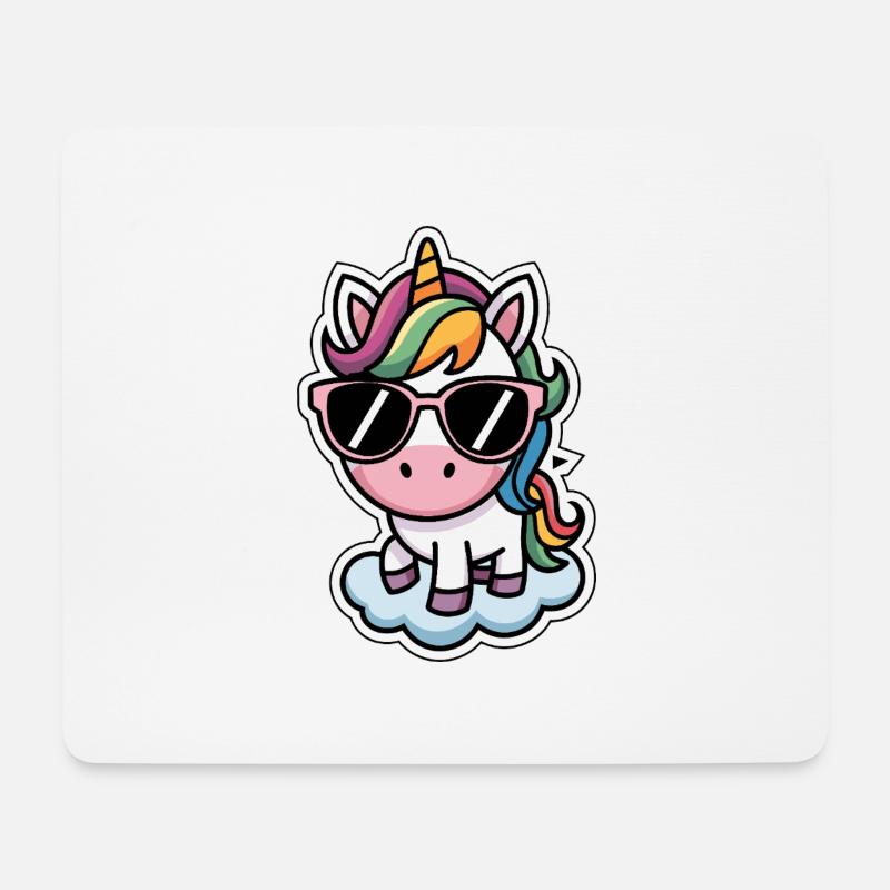 Unicorn Sticker Style - Mousepad (Querformat) - Weiß