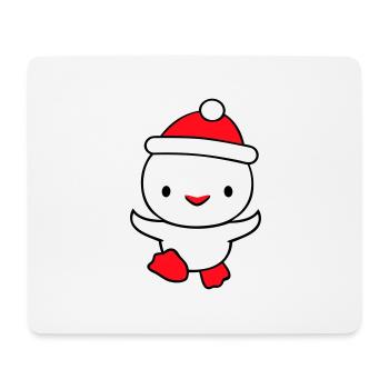 Ente Winter Mütze Schnee spielen Spaß Weihnachten - Mousepad (Querformat) - Weiß - Vorne