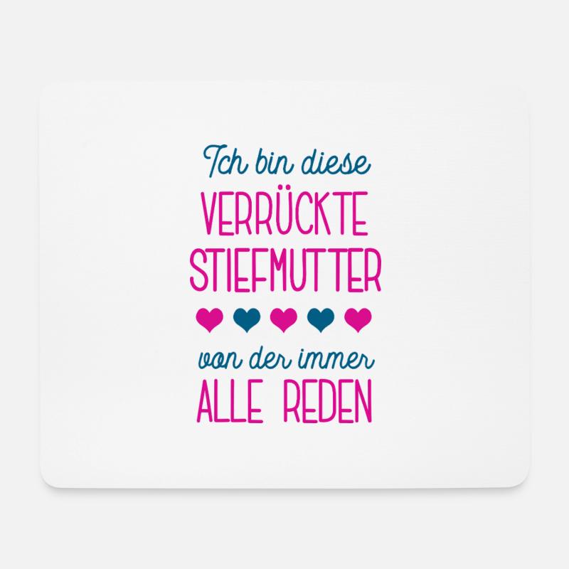 Verrückte Stiefmutter Stiefmama Ehefrau Partnerin - Mousepad (Querformat) - Weiß