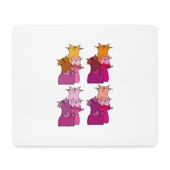 katzen treffen muster - Mousepad (Querformat) - Weiß - Vorne