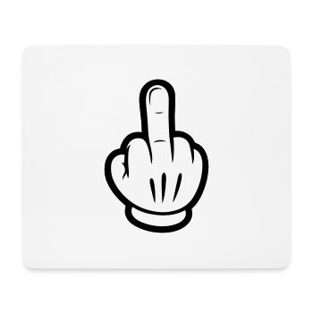 Middle Finger Comic Hand - Mouse Pad (horizontal) - white - Front