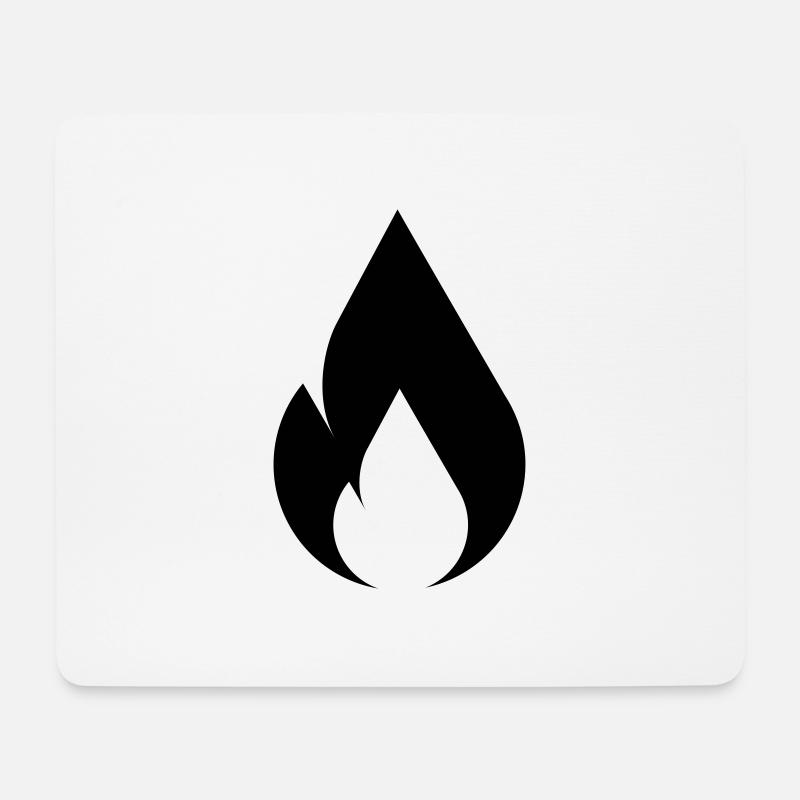 Flamme de feu - Tapis de souris (format paysage) - blanc