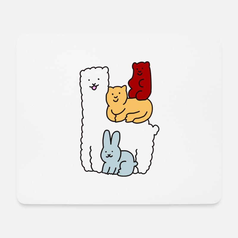 Familie Tiere - Mousepad (Querformat) - Weiß