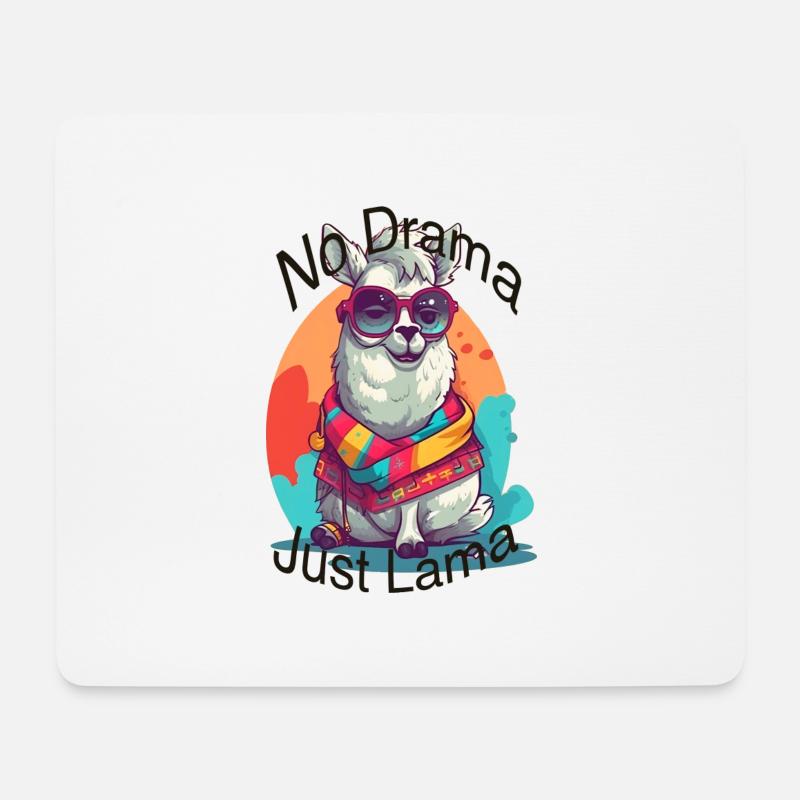 no drama just lama. - Mousepad (Querformat) - Weiß
