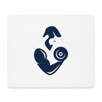 Logo de musculation - Tapis de souris (format paysage) - blanc - Devant