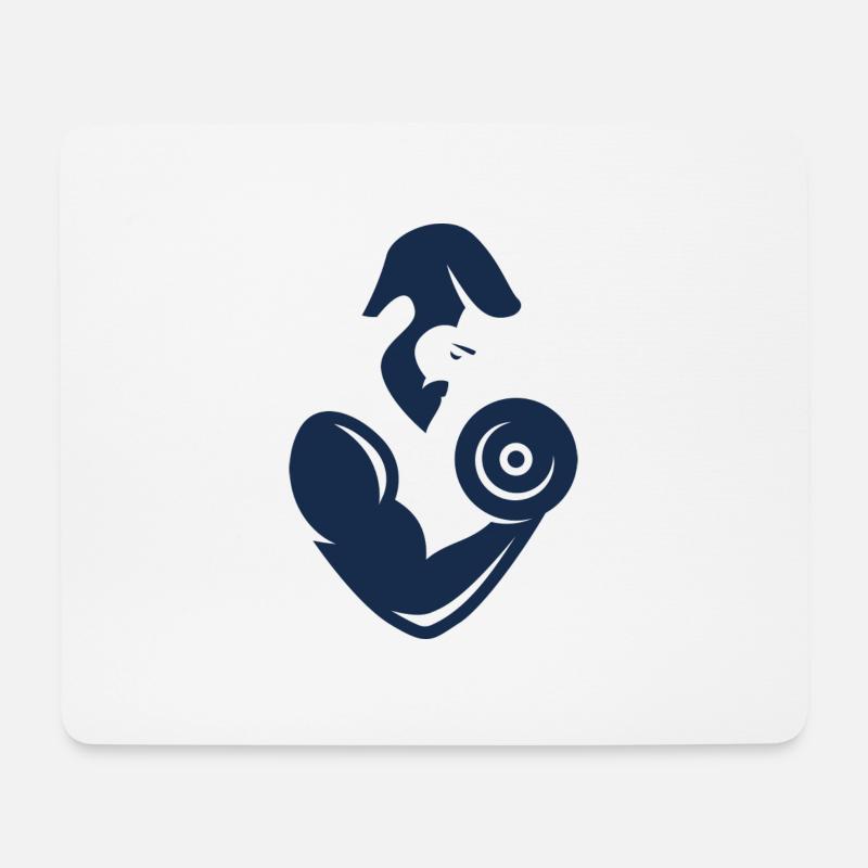 Bodybuilding Logo - Mousepad (Querformat) - Weiß