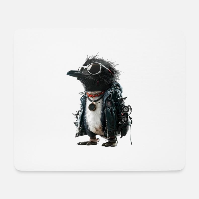 Pinguin Punk - Mousepad (Querformat) - Weiß