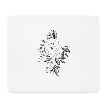 fleurs géométrie pivoine fleur sauvage féminin - Tapis de souris (format paysage) - blanc - Devant