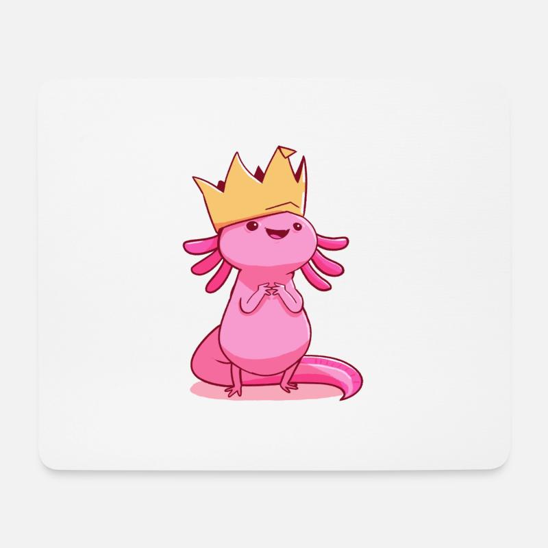 Axolotl Königin - Mousepad (Querformat) - Weiß