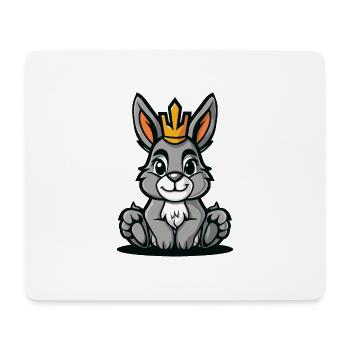 Hase Comic Krone - Mousepad (Querformat) - Weiß - Vorne
