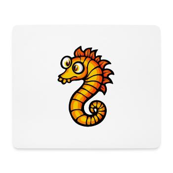 Hippocampe Halloween Bande dessinée Zombie - Tapis de souris (format paysage) - blanc - Devant