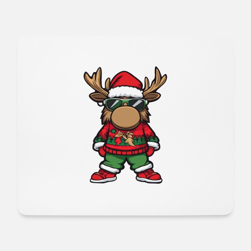 Elch Weihnachten Ugly Christmas - Mousepad (Querformat) - Weiß