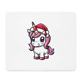 Unicorn Christmas Cute - Mouse Pad (horizontal) - white - Front
