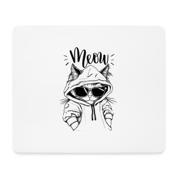 Meow Hoodie Katzenszene - Mousepad (Querformat) - Weiß - Vorne