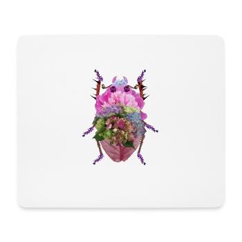 Scarabée de Fleurs Colorées - Tapis de souris (format paysage) - blanc - Devant