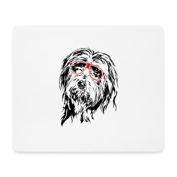 BEARDED COLLIE Dog Glasses Dogs Wilsigns - Mouse Pad (horizontal) - white - Front