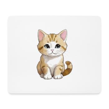 Sitting Cat - Mousepad (Querformat) - Weiß - Vorne