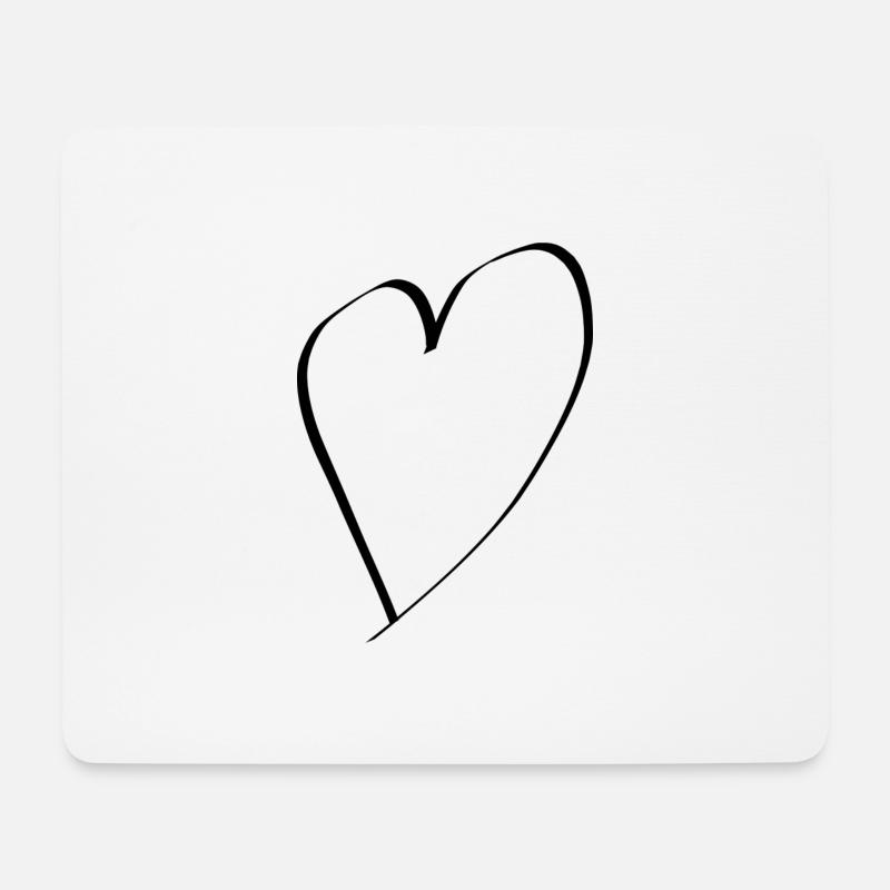 Herz - Mousepad (Querformat) - Weiß