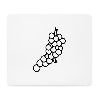 Pommes de la grappe émoji broderie émoji croquis noir - Tapis de souris (format paysage) - blanc - Devant